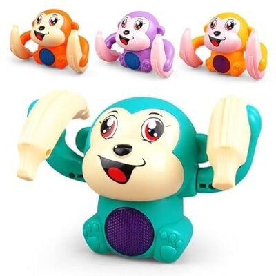 KidWiz Musical Dancing Banana Monkey Toy with 360 Degree Somersault and Voice Control