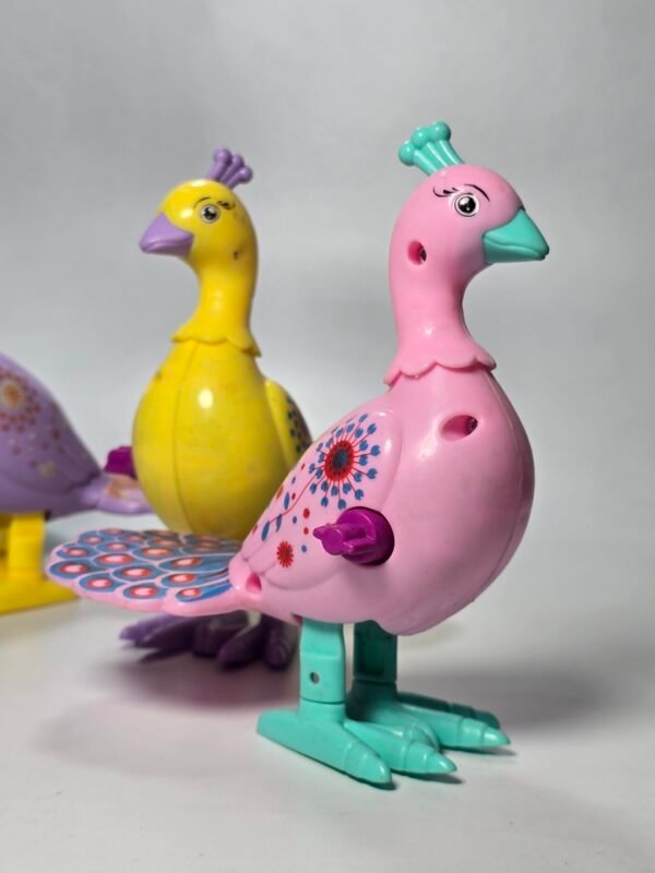 KidWiz Wind-Up Jumping Peacock Toy for Toddlers with Mechanical Clockwork Action