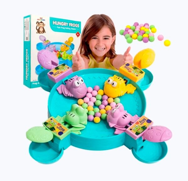 KidWiz Hungry Frogs Board Game for Kids - Interactive Multi-Player Bean Eating Frog Game