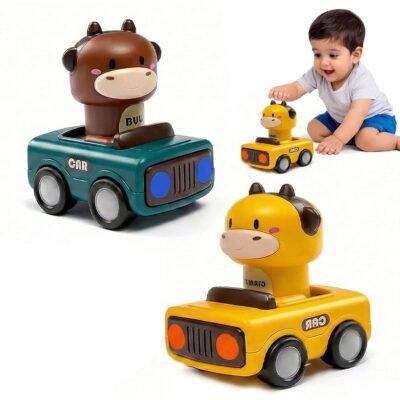 KidWiz Press and Go Friction Powered Animal Car for Toddlers and Infants