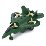 KidWiz Military Fighter Jet Drone with 4-Propeller Quadcopter Design in Army Green