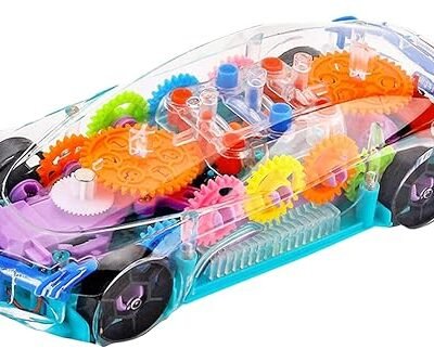 Transparent Gear Car with 3D Flashing Lights and Bump & Go Action