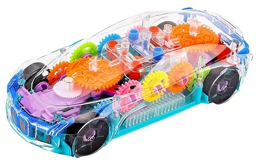 Transparent Gear Car with 3D Flashing Lights and Bump & Go Action