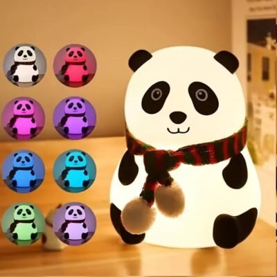 KidWiz Rechargeable Silicone Panda Night Light with 7 Color Changing LED Modes