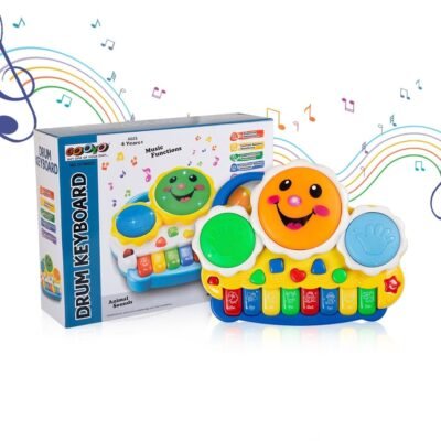 KidWiz Musical Drum Keyboard Toy for Toddlers with Animal Sounds and Lights
