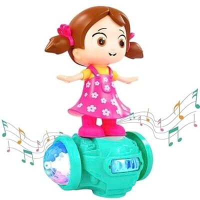 KidWiz Musical Dancing Girl Doll on Balance Scooter with 3D Flash Lights and Music