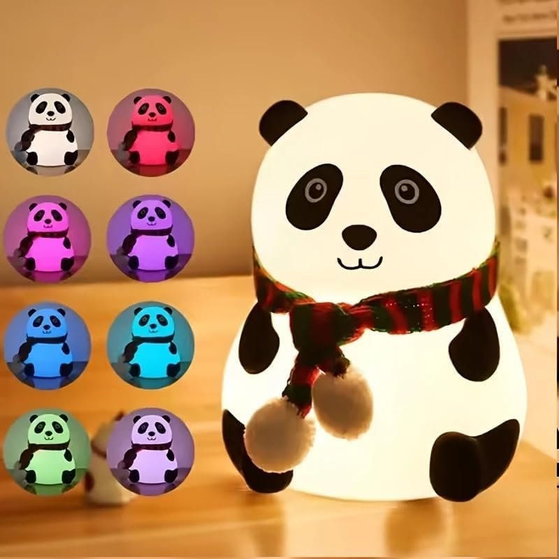 KidWiz Rechargeable Silicone Panda Night Light with 7 Color Changing LED Modes