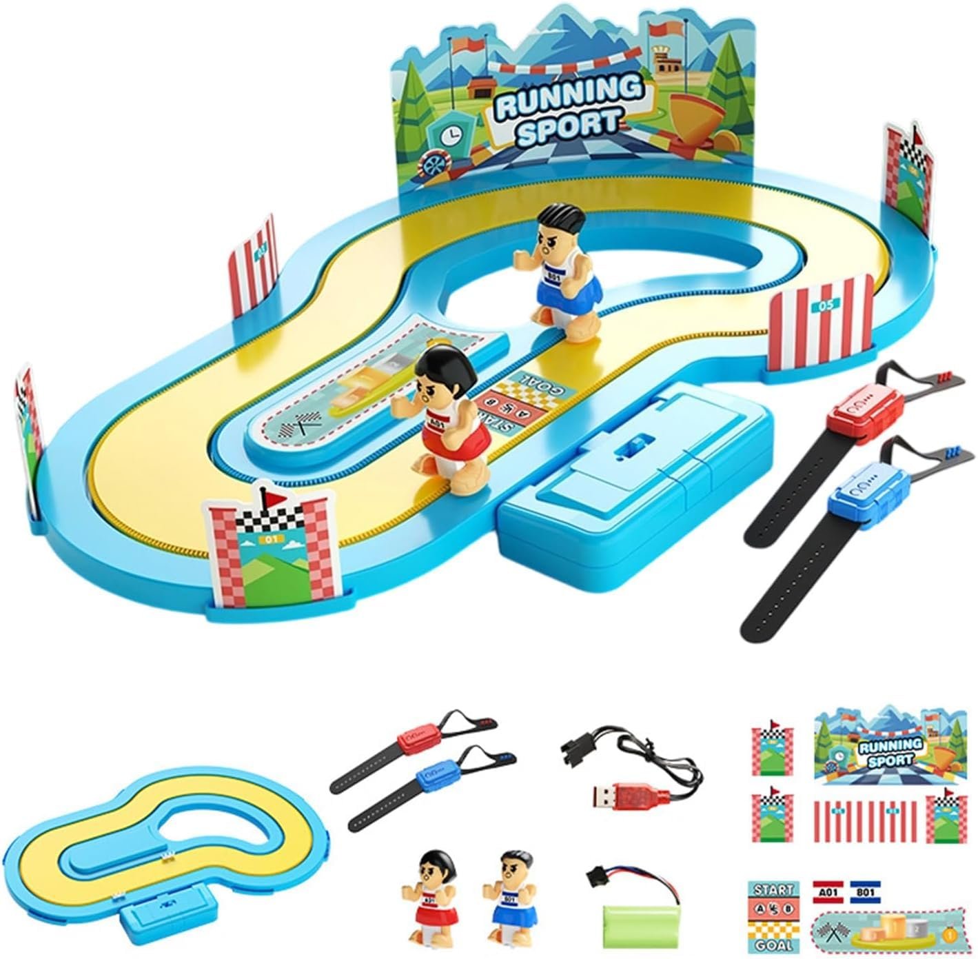 KidWiz Running Sport Competitive Track Toy with Somatosensory Remote Control Wrist Bands