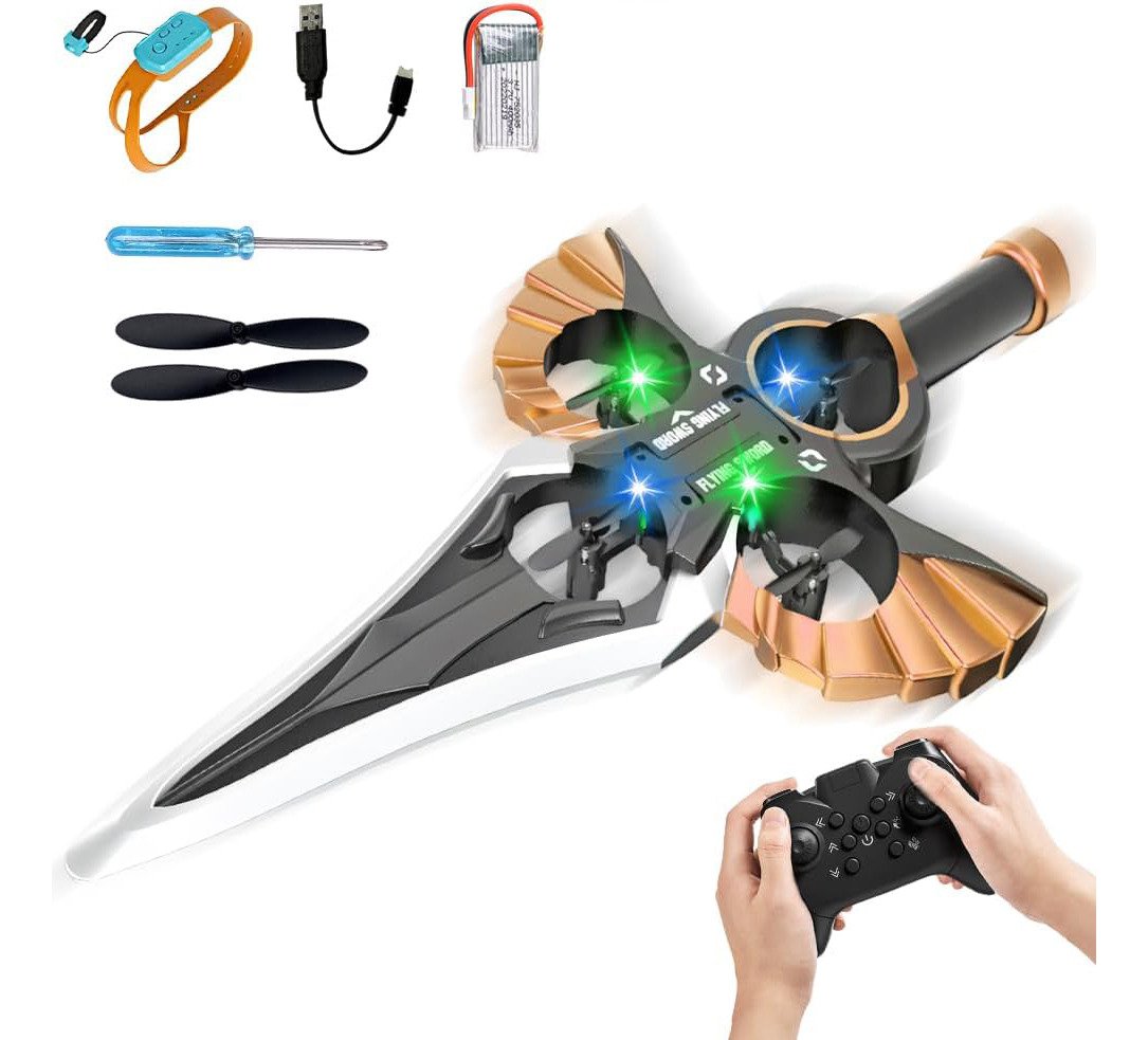KidWiz RC Flying Sword Drone with Remote Control and Watch Gesture Control