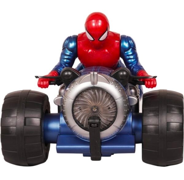 KidWiz Spider-Man Stunt Spin Motorcycle with 360 Degree Rotation and LED Lights